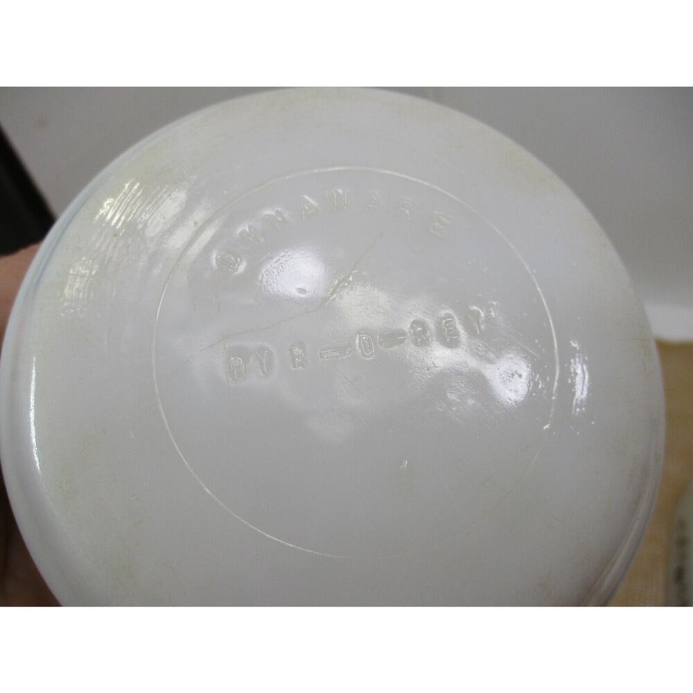 Lot 2 Vintage 1960s Dynaware  Milk Glass Brown Daisy like pyrex  Pyr-O-Rey bowl - Picture 6 of 7